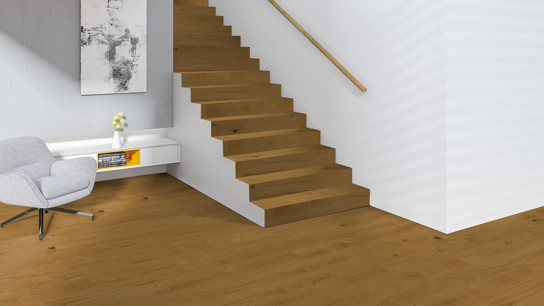 The made-to-measure parquet solution for your staircase. 